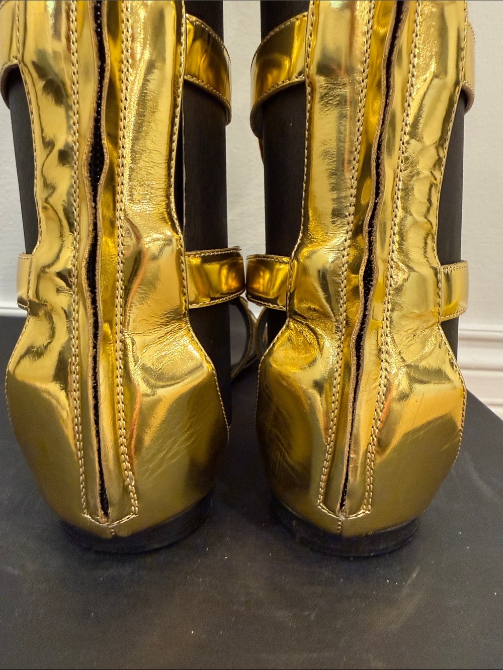 Giuseppe Zanotti Dubai Exclusive Gold Mirror Gladiator Runway Boots 37 - Picture 7 of 15